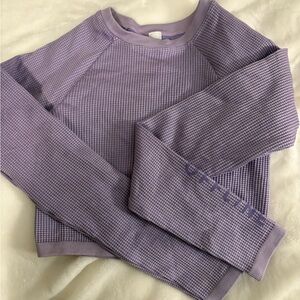 Purple Waffle Knit Long Sleeve Top